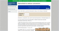 Desktop Screenshot of fahrenheittocelsius.com