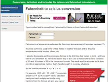 Tablet Screenshot of fahrenheittocelsius.com